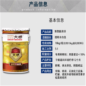 浙江大橋牌聚氨酯清漆 透明汽車(chē)罩光清漆